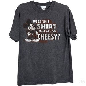 Disney world mens medium mickey mouse does it make me look cheesy distressed tee